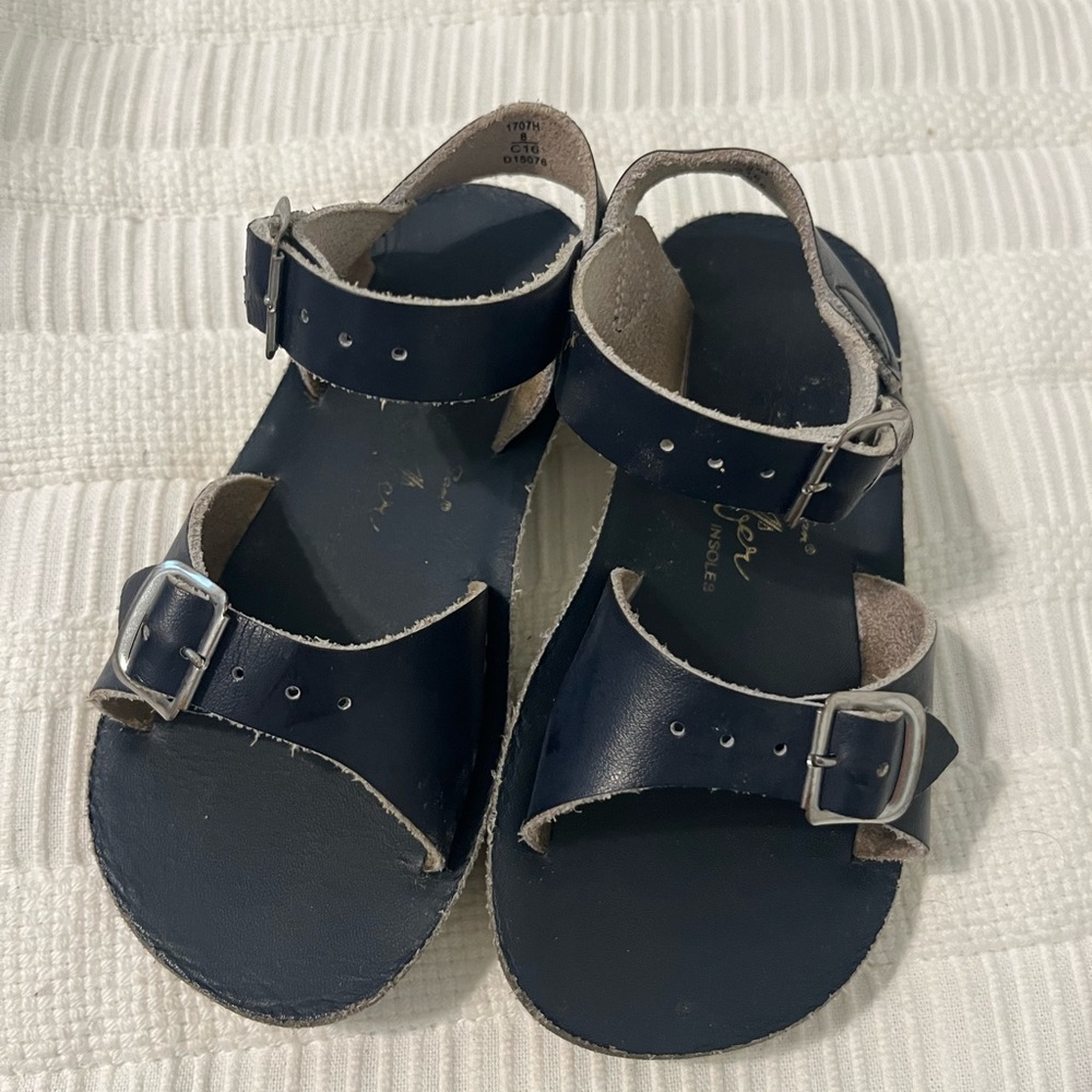 Classic Navy Kids Sandals with Buckle